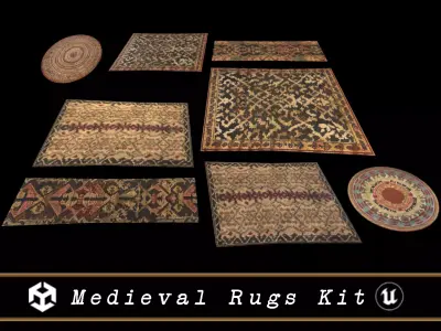 Medieval Rugs Kit 3D Model Collection