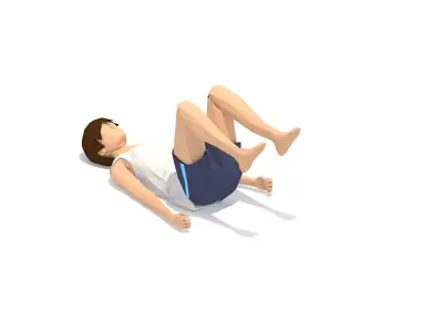 Happy Baby Yoga Exercise Woman Animation Low-poly 3D model