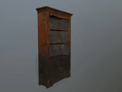 Cupboard 4 wooden cabinet in style of late century Low-poly 3D model