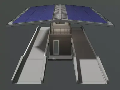 Truck weight scale station with solar cell 24i16 3D model