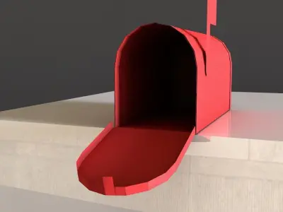 lowpoly mailbox mail box Low-poly 3D model