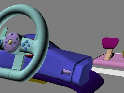 TKs Microsoft XBox 360 Racing Wheel Low-poly 3D model