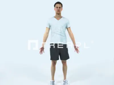 Virtue D Animated Rigged Sports Man Low-poly 3D model