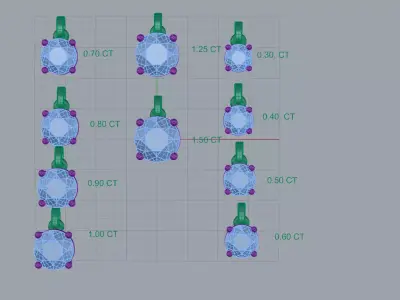 UPDATED Solitair - PENDANT collection 4 prongs 3D print model