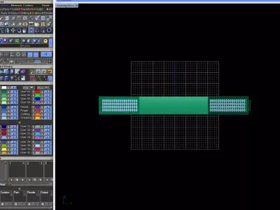 Geometric Modern Gold Bangle with Stone Settings 3D print model