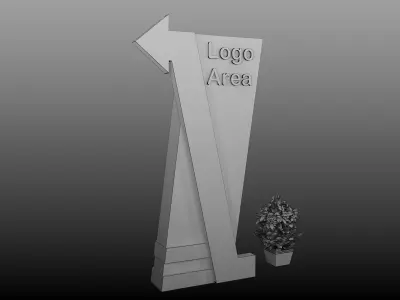 direction sign for event Booth Exhibition Stand a376b 3D model