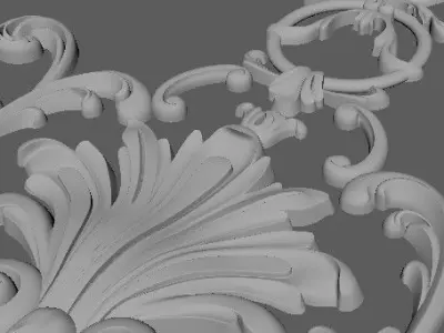 Central decor ornament for furniture 3D model 866