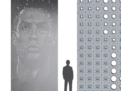 Perforated Panel - Cristiano Ronaldo Low-poly 3D model