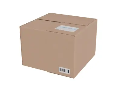 Simple Game-Ready Cardboard Box 3D Model Low-poly 3D model