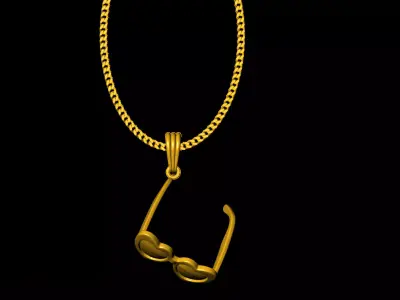 glasses pendant charms - one inch pendant 3D print model