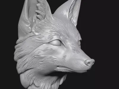 Fox sculpture 3D print model