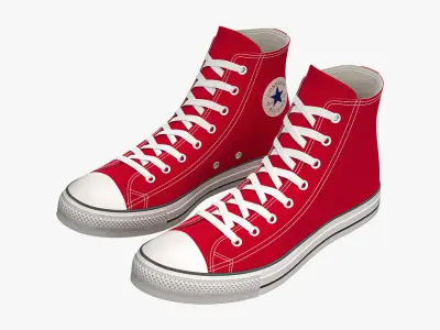 Chuck Taylor All Star Classic High Top Red 3D model