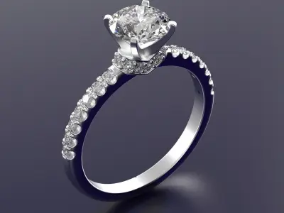 solitare engagement ring 004 3D print model