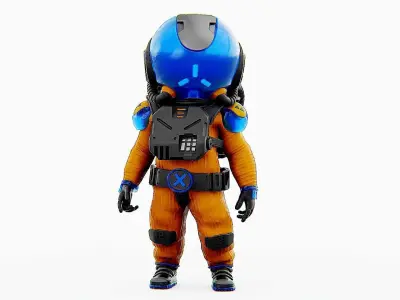 TOON ASTRONAUT F-A  Rigged for Unreal Engine - Unity - MIXAMO 3D model