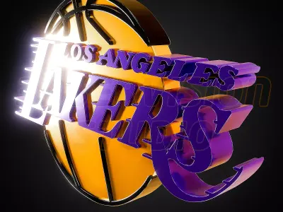Los Angeles Lakers logo - Cinematic - 3D print 3D model