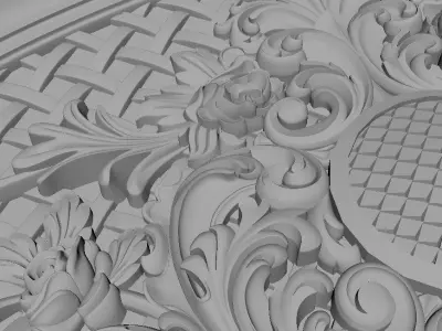 dekor ornate headboard gold 3D model