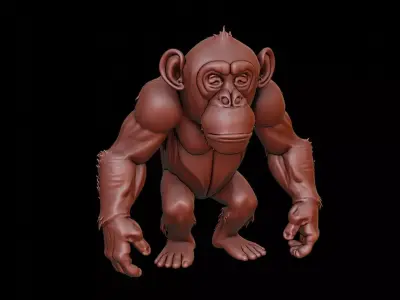 Chimpanzee Animal Sculpture 3D print model purchase