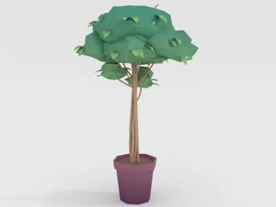 Low-poly popular indoor plant collection 3D model