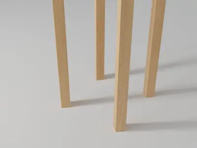 Plant pot with wooden legs 3D model