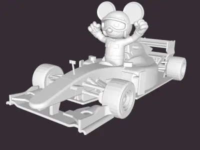 mickey mouse f1 car 3D print model