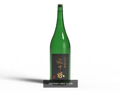 Japnese sake bottle set 3D Model Collection