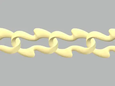 Bracelet - 4 gold chain 3D print model