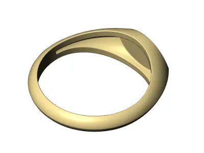 Navette shaped signet ring 3D print model