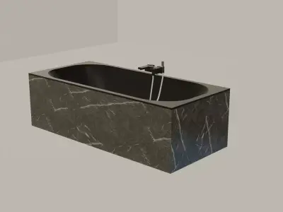 BATH BLACK Low-poly 3D model