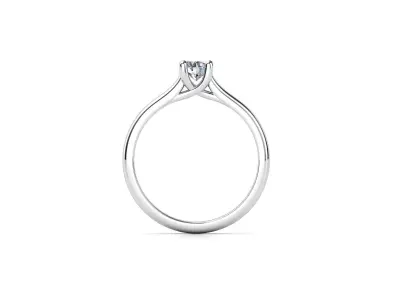 ZDR075 solitaire diamond engagement ring gold 3D print model