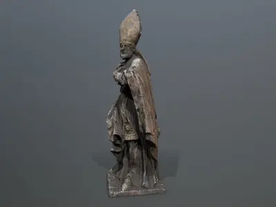 Man Statue Low-poly 3D model