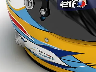 Helmet F1 2008 Fernando Alonso 3D model