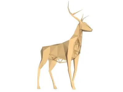 Polygonal Deer Parametric Low-poly 3D model