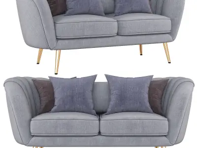 Deals on Alexandrea Velvet Flared Arm Loveseat 3d model Low-poly 3D model