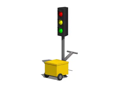 Portable Traffic Lights - Revit Family 3D model