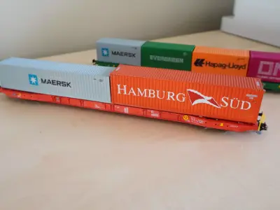 Pre Supported H0 1-87 scale  Sggnss-XL container wagon 3D print model