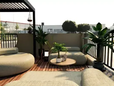 Luxury Organic Outdoor Lounge Set 8K PBR 3D model