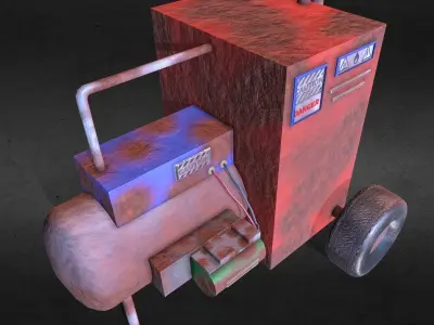 Old Portable Generator Low-poly 3D model