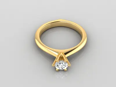 Ring M26    The luxury female ring with gem wedding 3D print model