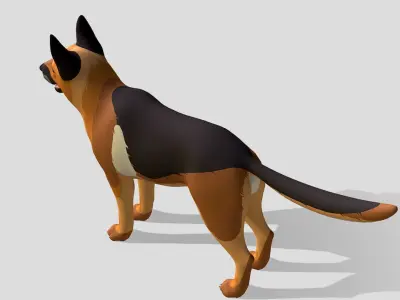 Cartoon Dog - Shepherd Low-poly 3D model