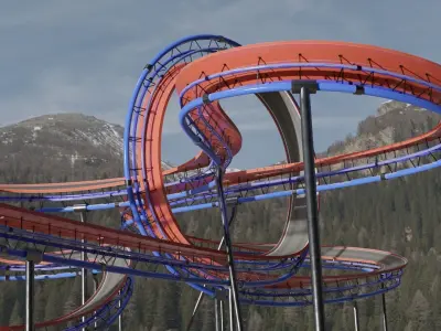 Acrobatic Auto Circuit Low-poly 3D model