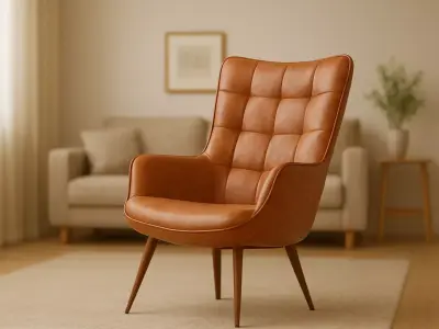 Tufted Chair Low-poly 3D model
