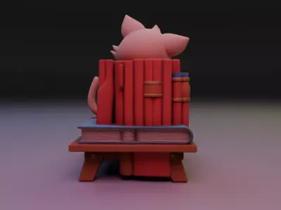 cat book decoration 3D print model