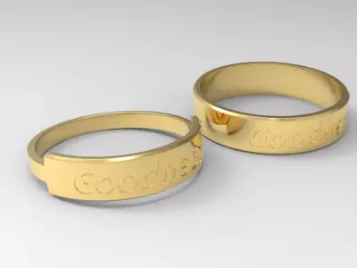 Goodness Couple Ring Gold 3D print model