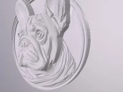 French Bull Dog 4 basrelief for 3D printing 3D print model