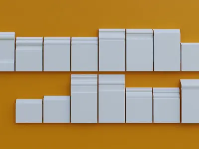 55 Premade Mouldings Low-poly 3D model