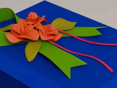 Package for Gift blue 150 x 210 x 80mm 3D model
