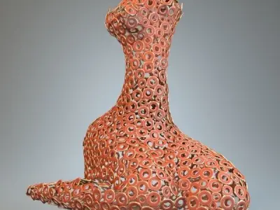 Sculpture Woman of the rings 3D model