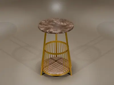 Marble tea table 3D model 3D model