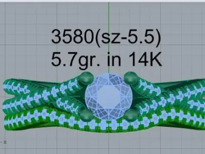 Round Diamond Twisted Ring With Band 3580 3D print model