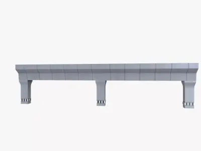 Metro Bridge Modular Low-poly 3D model